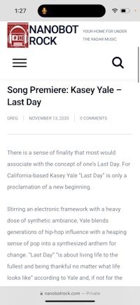 nanobot rock song premiere kassy vale day screenshot